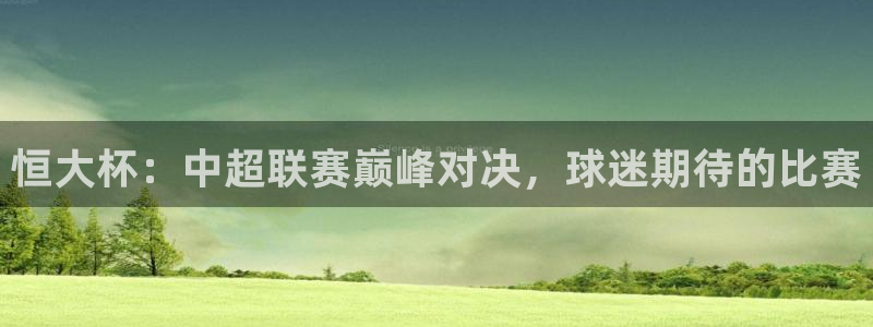 恒大杯：中超联赛巅峰对决，球迷期待的比赛